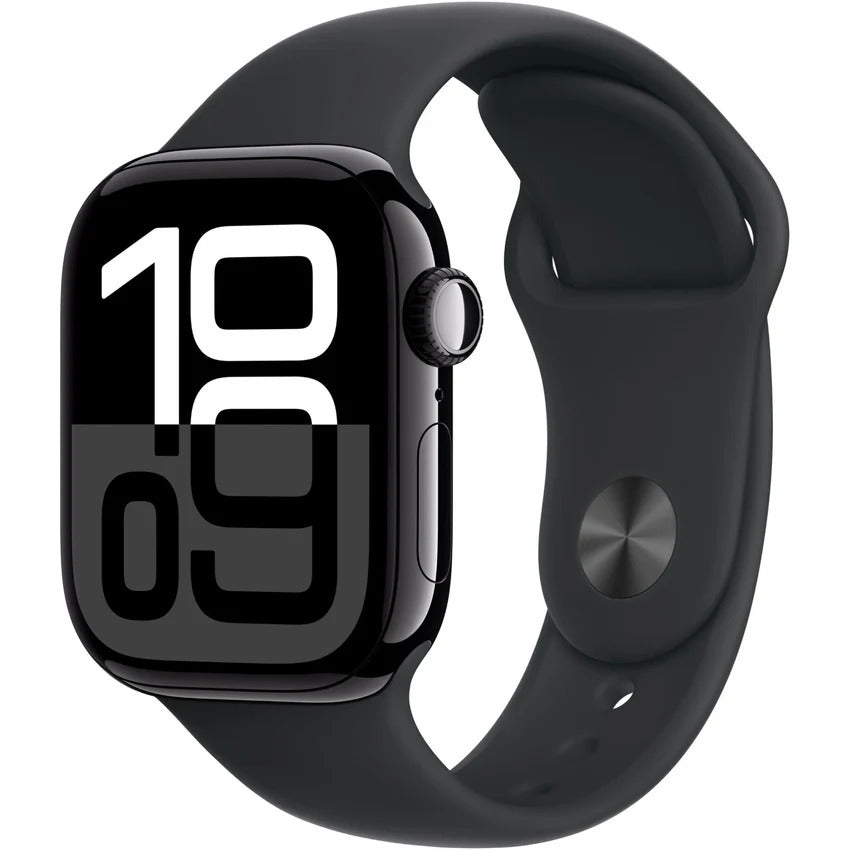 Apple Watch Series 10 42mm Jet Black Aluminium Case GPS + Cellular Sport Band-Black - AU Version