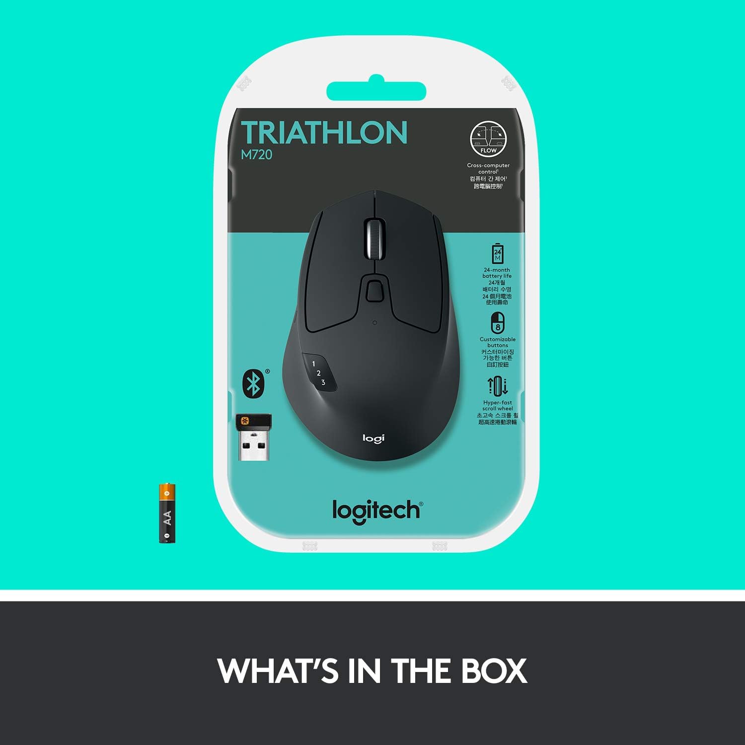 Logitech M720 Triathlon Multi-Device Wireless Mouse - Black Logitech