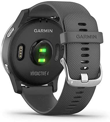 Garmin Vivoactive 4 GPS Fitness Smartwatch, Silver with Grey Band - Open Never Used Garmin