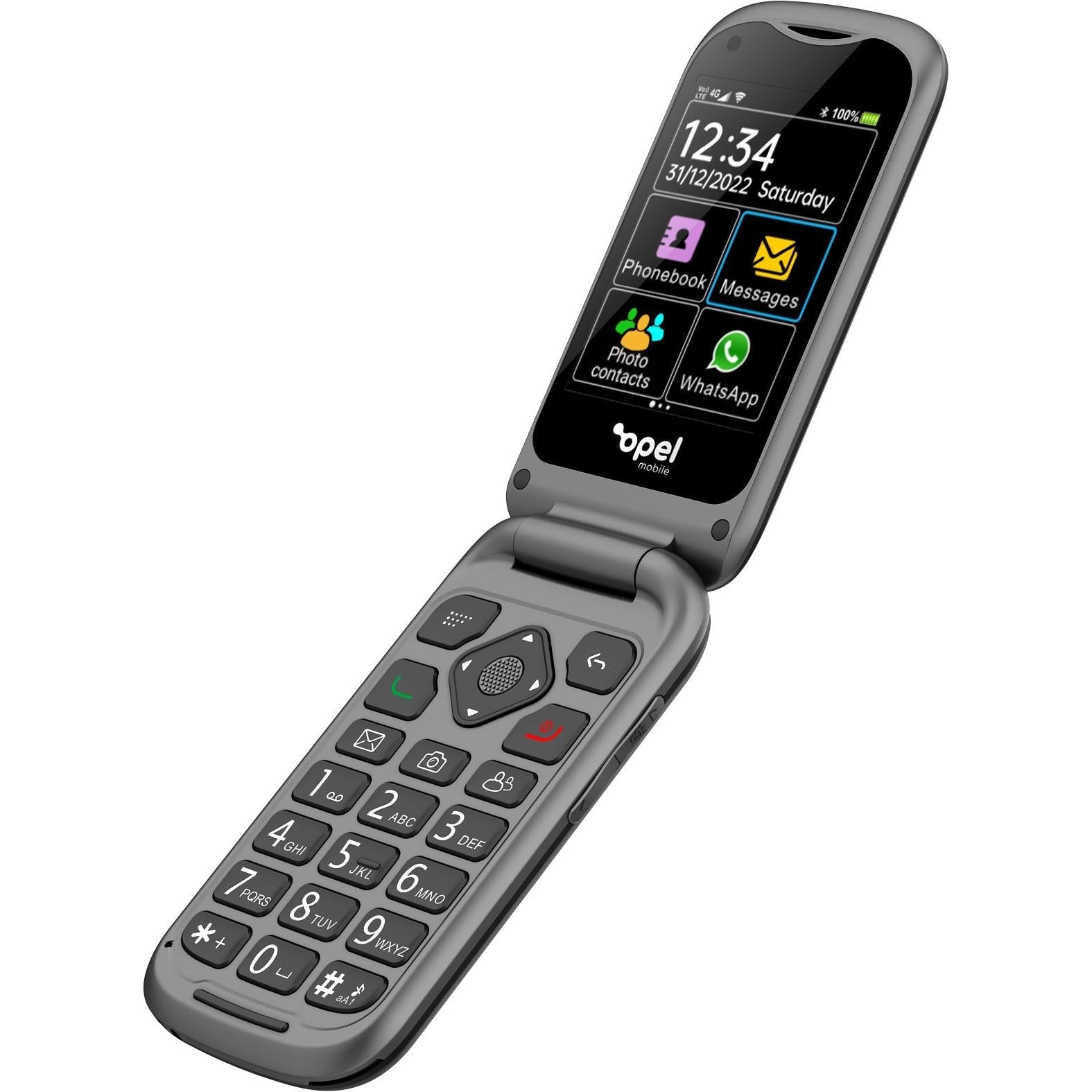 Opel Mobile 4G TouchFlip (2.8", Big Button, Flip Phone) - Black (AU Version) - Refurbished