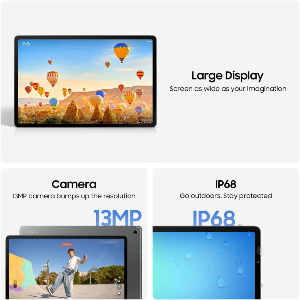 Samsung Galaxy Tab S10 FE+ Plus, Wi-Fi – 12GB RAM, 256GB, Gray Samsung