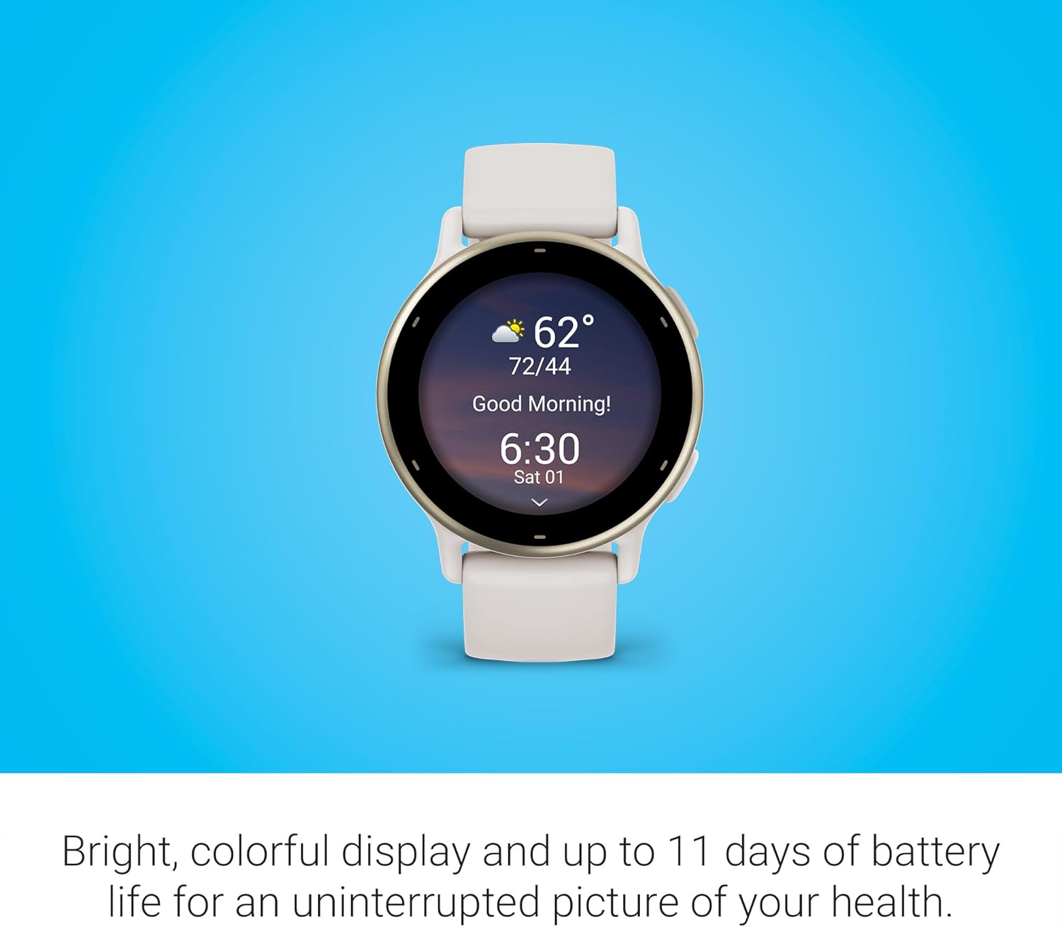 Garmin Vivoactive 5 Smartwatch – Ivory with Cream Gold Bezel