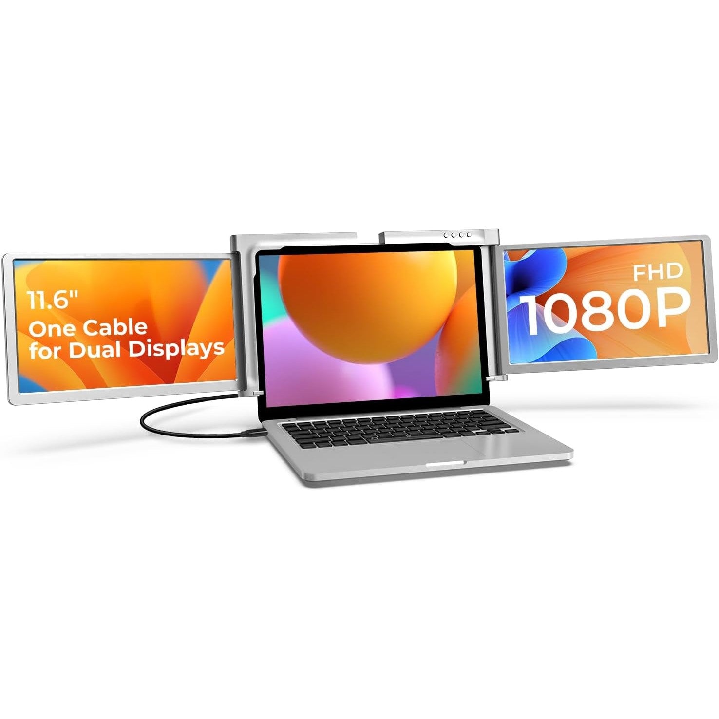 11.6 inch Trifold Portable Monitor 1080P IPS FHD Monitor Screen Extender For Laptop In Narrow Bezel- Grey (Au Version) - Open Never Used Trion