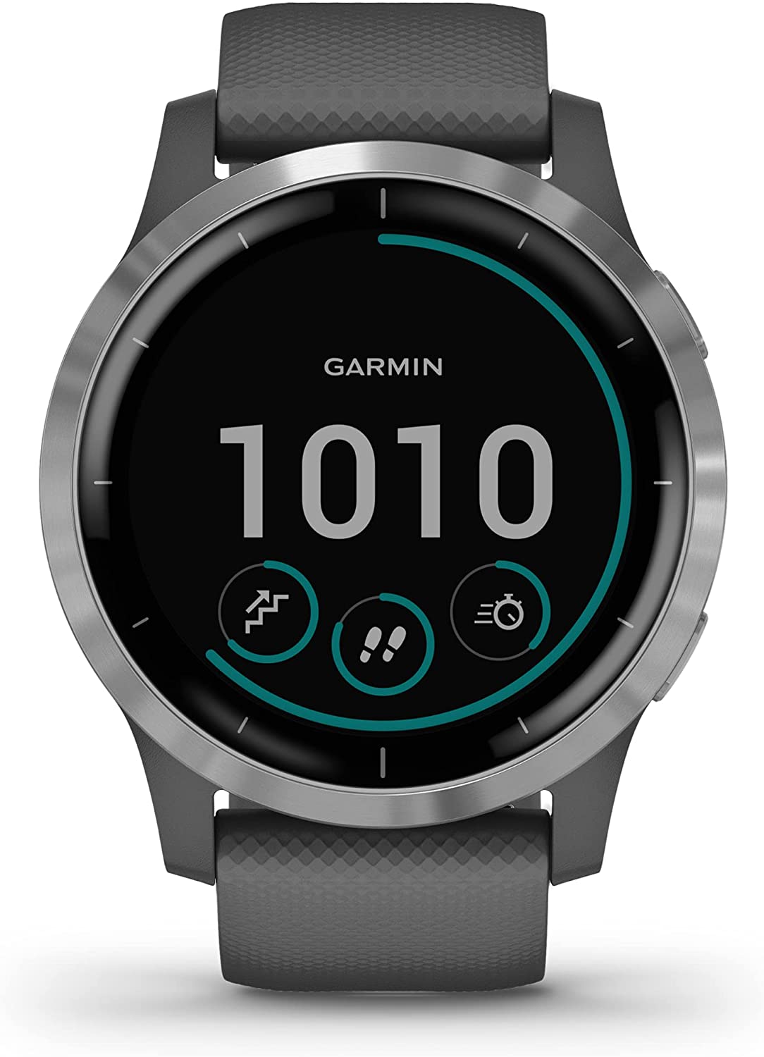 Garmin Vivoactive 4 GPS Fitness Smartwatch, Silver with Grey Band - Open Never Used Garmin