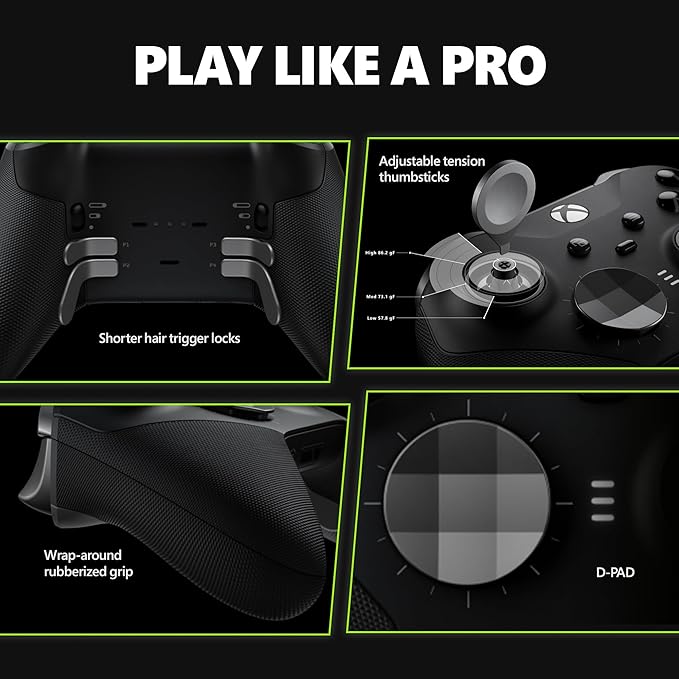 Xbox Elite Wireless Controller Series 2 Black - Pristine - Refurbished Microsoft