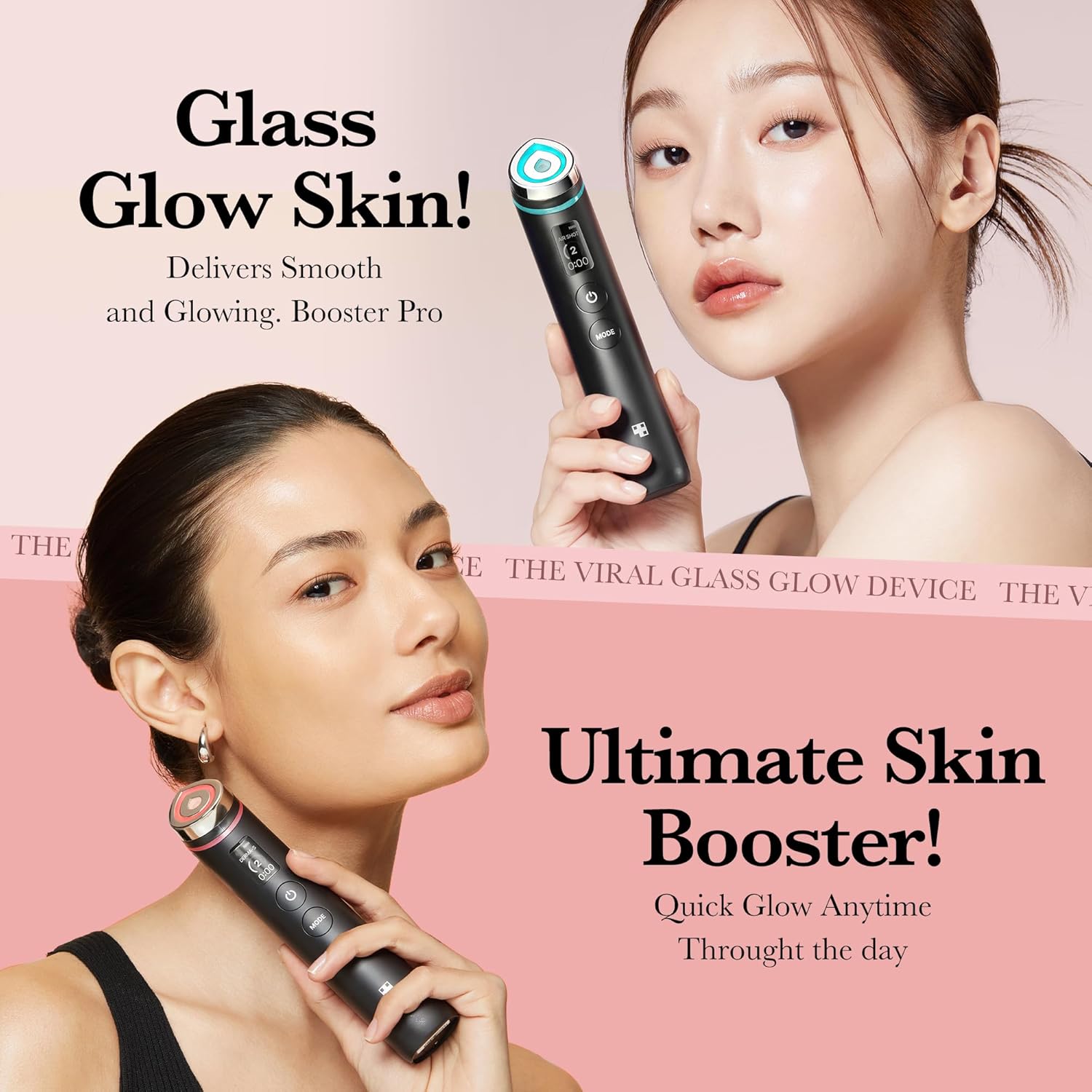 Medicube Age-R Booster Pro - 6-in-1 Real Glass Glow Device | Enhanced Absorption, Radiance, Elasticity, Pore Care | LED Anti-Wrinkle Korean Skin Care Device