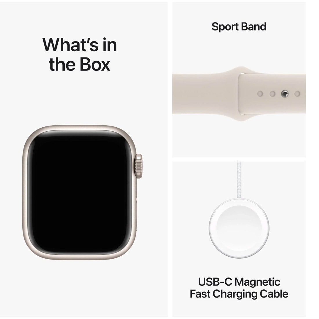 Apple Watch Series 9 41mm GPS + Cellular Starlight Aluminum Case with Starlight Sport Band (S/M) Apple