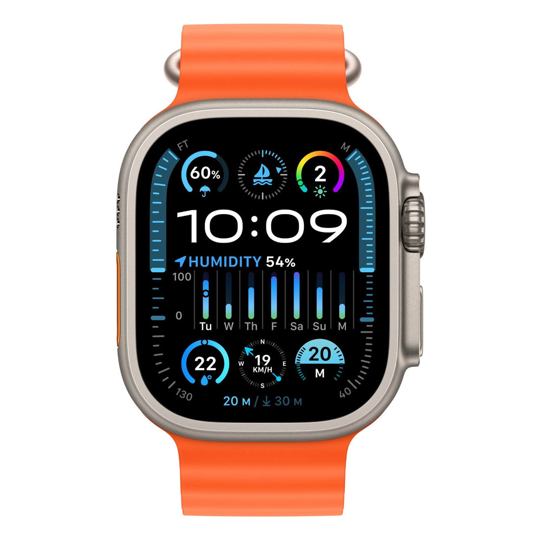 Apple Watch Ultra 2 49mm Titanium Case GPS + Cellular Orange Ocean Band - Open Never Used (AU Version) APPLE