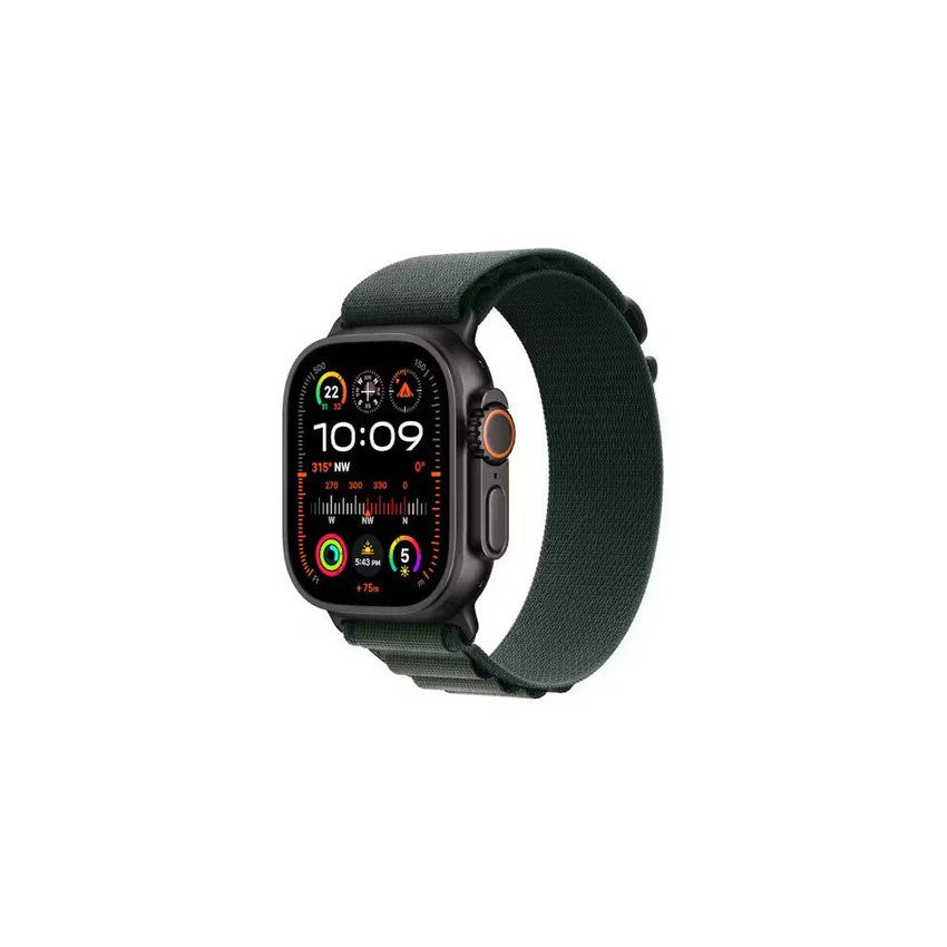 Apple Watch Ultra 2 GPS + Cellular 49mm Black Titanium Case with Dark Green Alpine Loop - Medium - AU Version