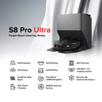 Roborock S8 Pro Ultra Robot Vacuum & Mop Cleaner With Auto Empty Dock - Black (Open Never Used) Roborock