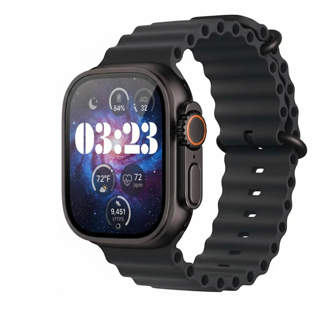 Apple Watch Ultra 3 49mm GPS + Cellular Titanium Smartwatch, Natural Titanium, Black Titanium - 100% Battery - Pristine - Refurbished (Copy) Apple