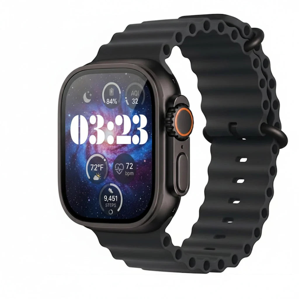 Apple Watch Ultra 3 49mm GPS + Cellular Titanium Smartwatch, Natural Titanium, Black Titanium - 100% Battery - Pristine - Refurbished (Copy) Apple