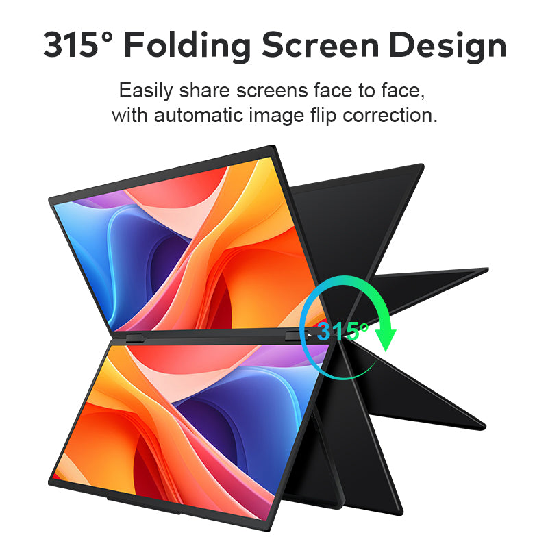 Trion 16-inch Full HD Foldable Dual Portable Monitor - Plug and Play Screen Extender - Acceptable - Refurbished