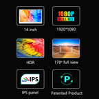 14 inch Trifold Portable Monitor 1080P IPS FHD Laptop Screen Extender For Laptop - Space Grey (Opened Never Used)   (AU Version)