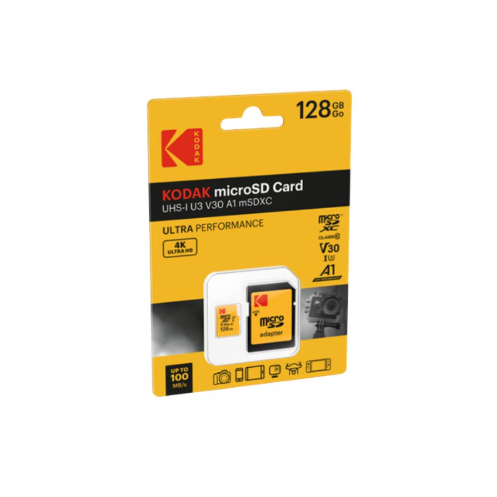 KODAK Micro SD Memory Card 128GB UHS-I U3 V30 A1 - Extra Performance