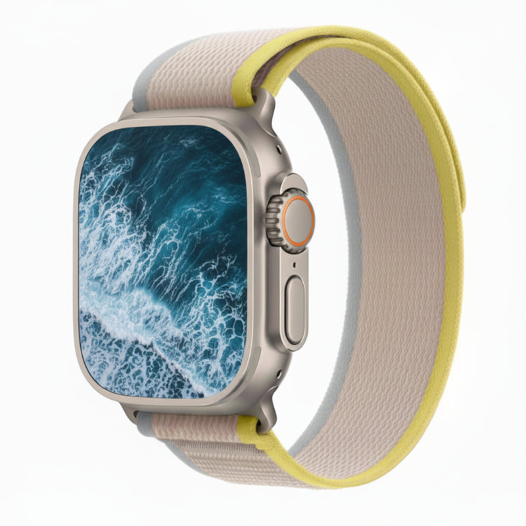 Apple Watch Ultra Titanium 49mm GPS + Cellular Yellow Beige Trail Loop Band SM With 100% Battery - Pristine - Refurbished (Copy) APPLE
