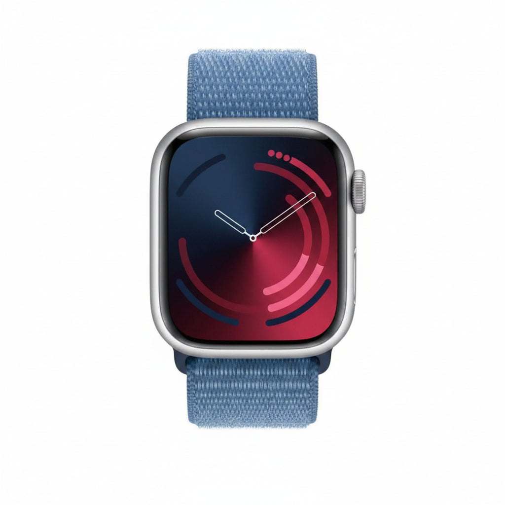Apple Watch Series 9 41MM GPS + Cellular - Aluminum Case Silver Loop band - Winter Blue 100% Battery - Pristine - Refurbished Apple