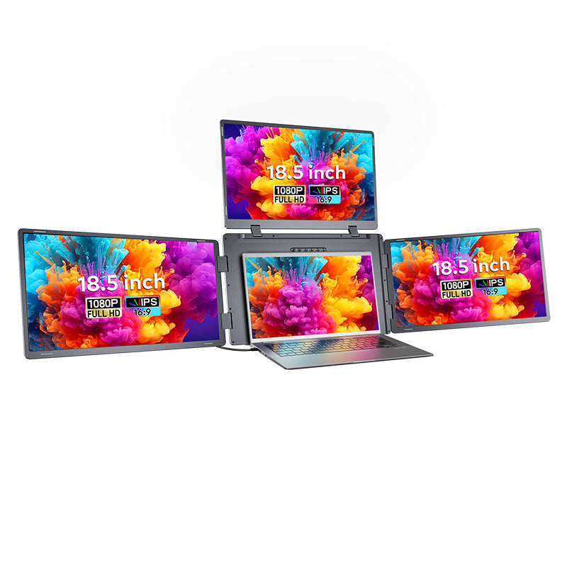 Trion 18.5″ Portable Quad Screen Monitor - Triple Display Laptop Extender - FHD, Windows & Mac Compatible - Acceptable - Refurbished Trion