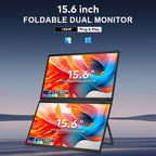 Trion 15.6-inch Full HD Foldable Dual Portable Monitor - Plug and Play Screen Extender - Good - Refurbished