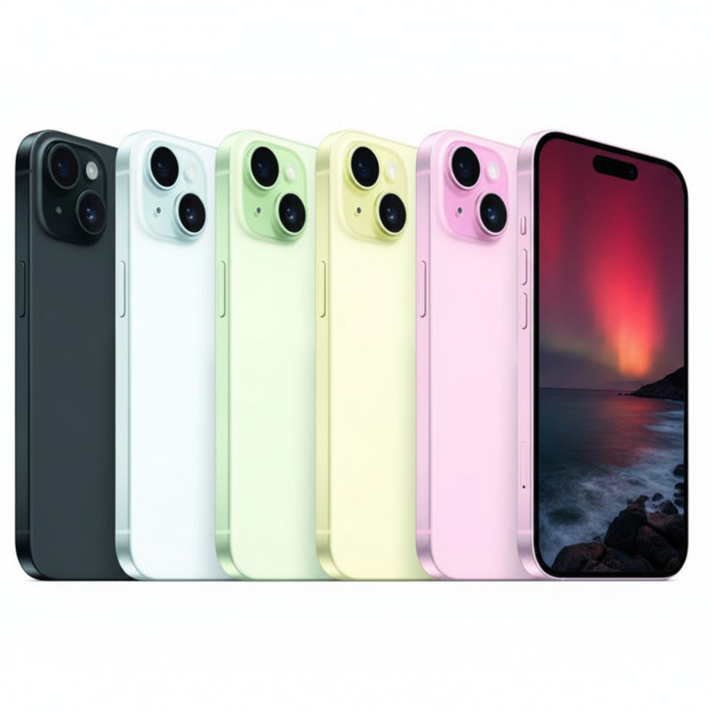 Apple iPhone 15 - 128GB / 256GB / 512GB - Pink, Yellow, Blue, Green & Black Apple