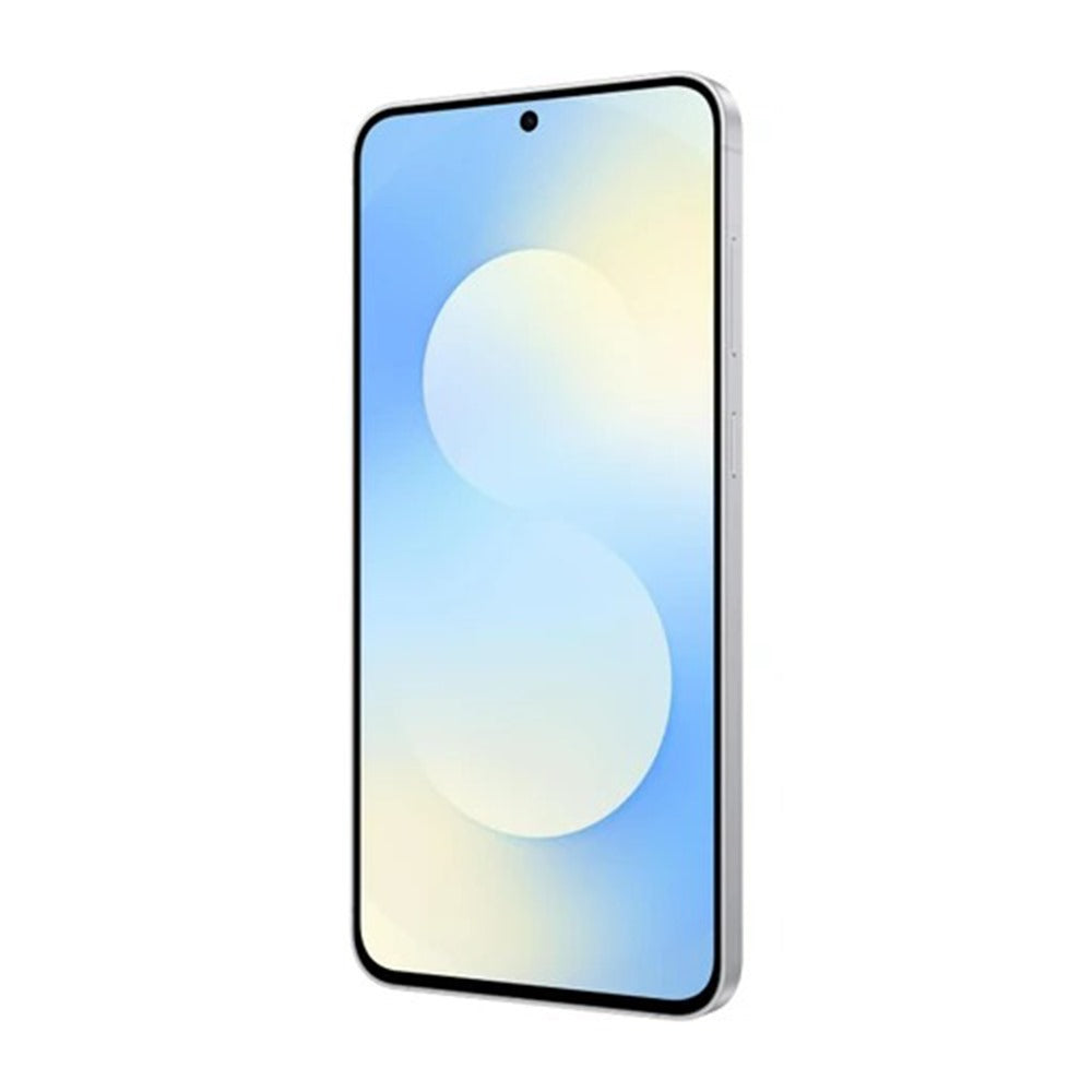 Samsung Galaxy S25 FE Icy Blue bottom edge close-up showing USB‑C port and speaker grille

