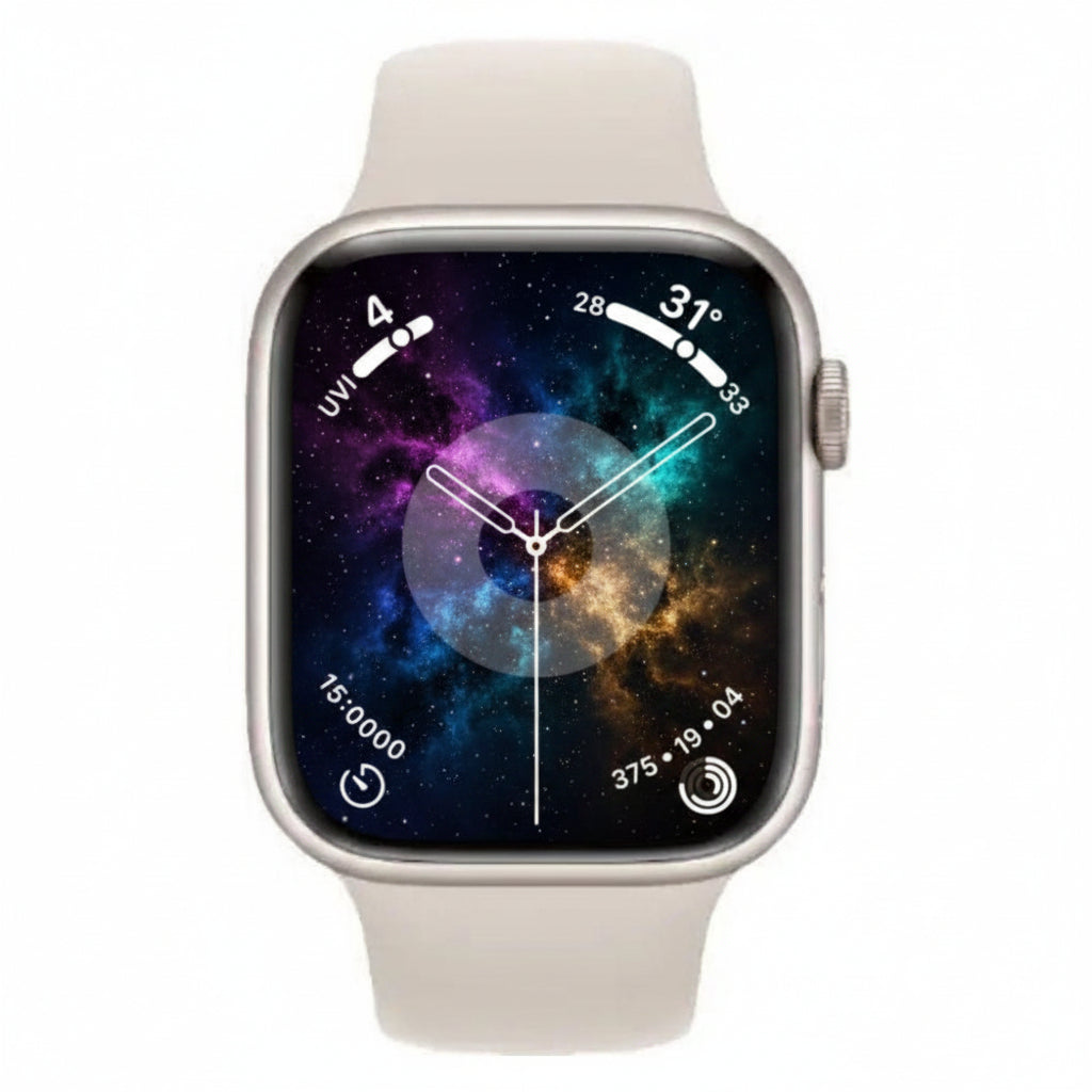 Apple Watch Series 9 45mm Stainless Steel Case – Starlight – Sport Band (M/L) – GPS + Cellular With 100% Battery - Pristine - Refurbished Apple