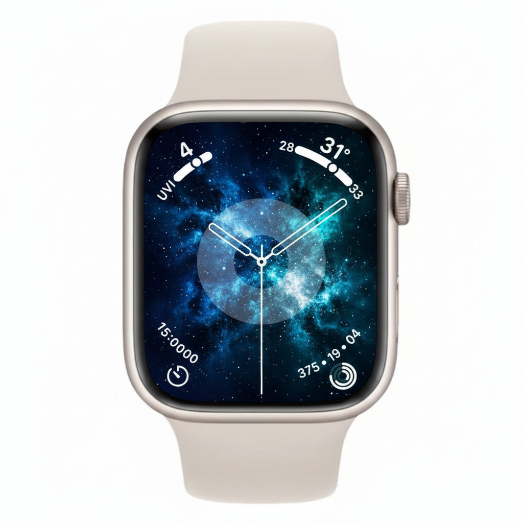 Apple Watch Series 9 45mm Stainless Steel Case  Starlight  Sport Band (M/L)  GPS + Cellular With 100% Battery - Pristine - Refurbished Apple
