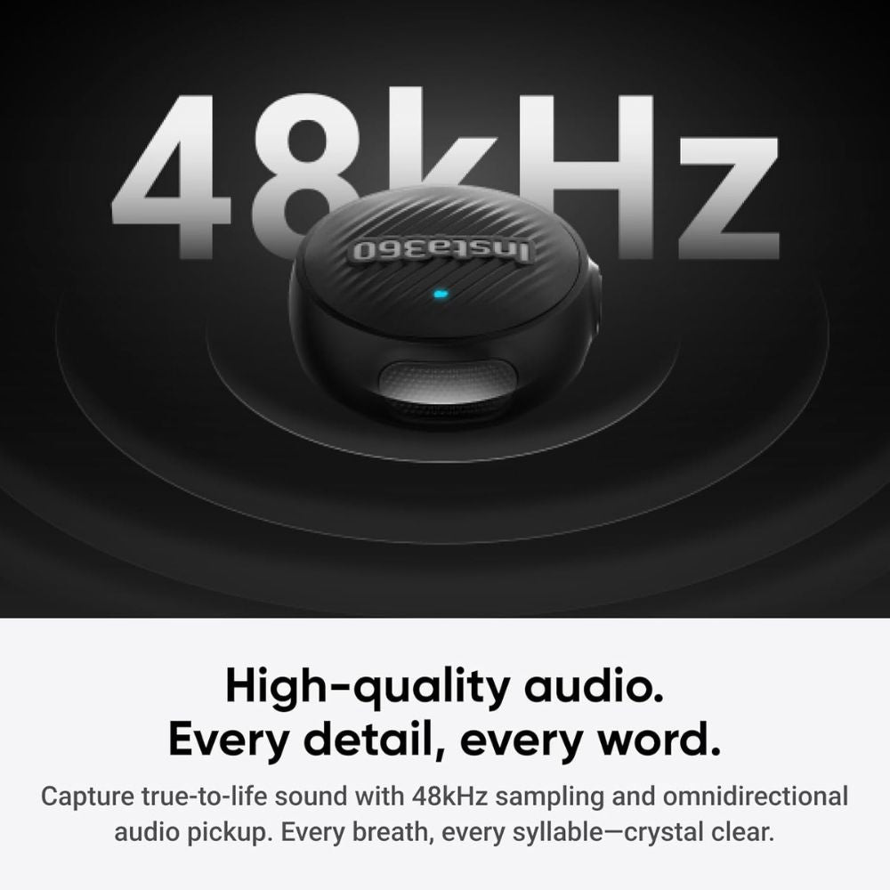 Insta360 Mic Air Wireless Microphone – 1TX + 1RX Crystal-Clear Audio for Vlogging & Streaming