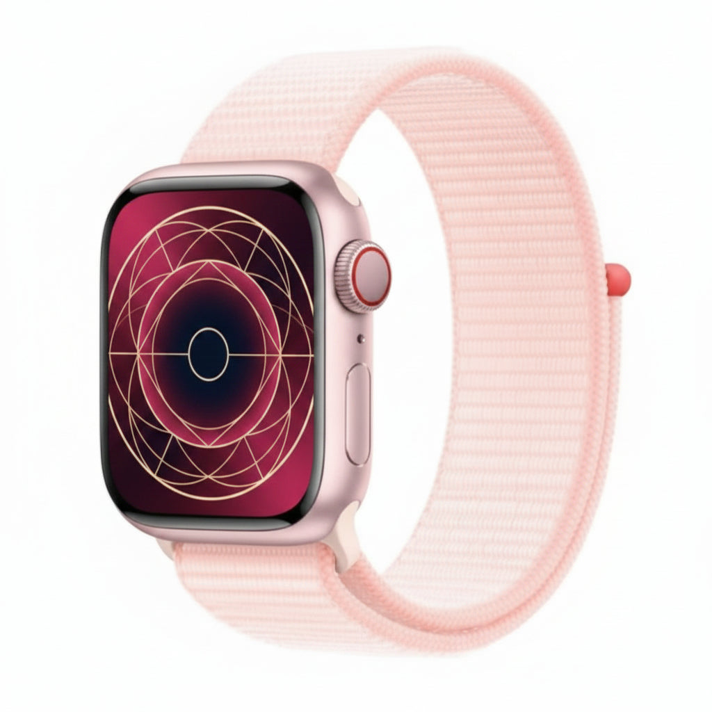 Apple Watch Series 9 41MM GPS + Cellular - Aluminum Case Pink - Sport Loop Pink With 100% Battery - Pristine - Refurbished