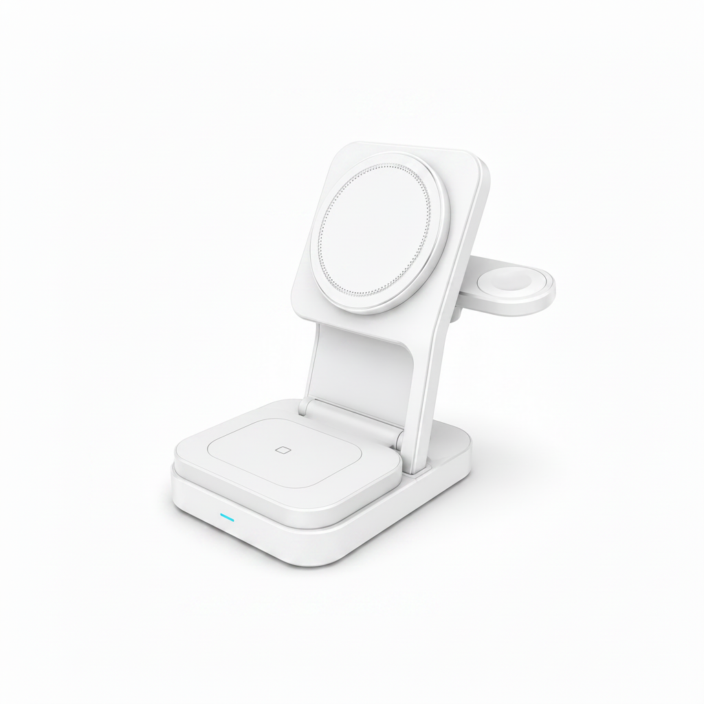 Sprout Qi2 Magnetic 3-in-1 Wireless Charger - White - Fast Charging Stand for iPhone, Apple Watch - AirPods - Good - Refurbished (Copy) SPROUT
