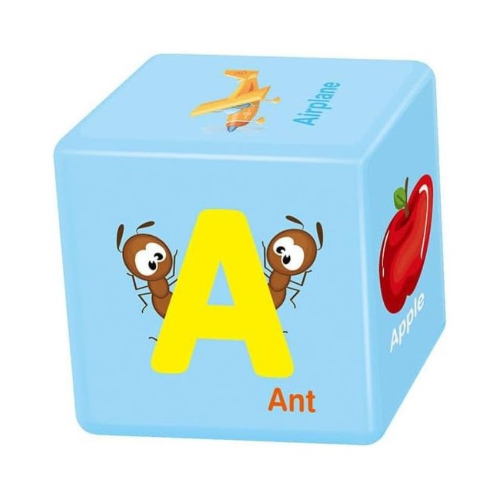 Alphabet cubes arranged together showing full letter range