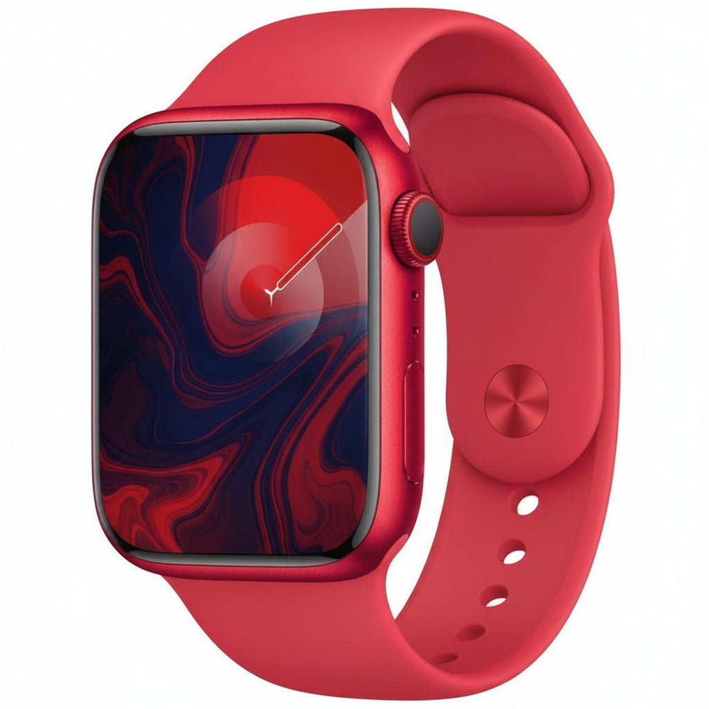 Apple Watch Series 9 45MM GPS + Cellular - Aluminum Case Red - Sport Band Red M/L With 100% Battery - Pristine - Refurbished