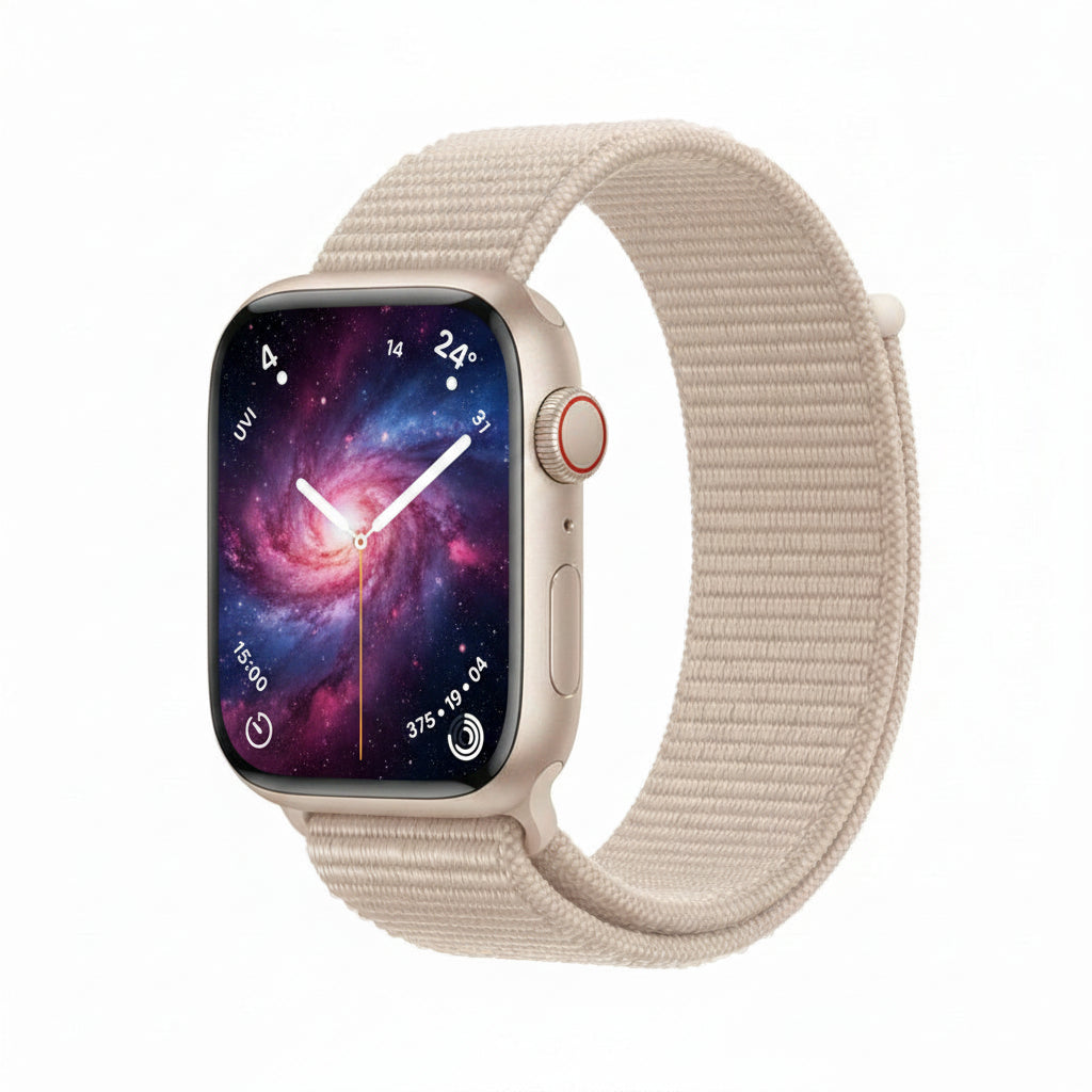 Apple Watch S9 45mm Aluminium GPS + Cellular Sport Loop Band - (Starlight) - With 100% Battery - Pristine - Refurbished APPLE