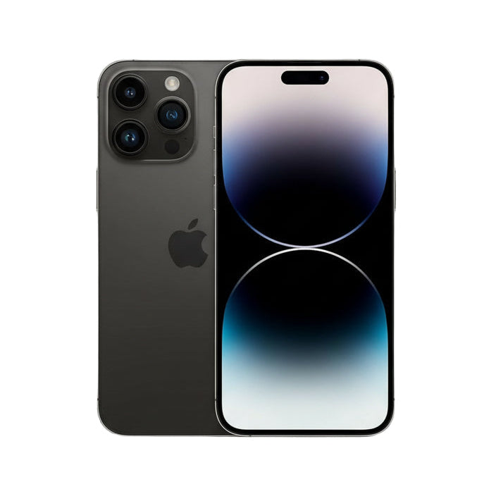 Black smartphone with Apple logo on a white background