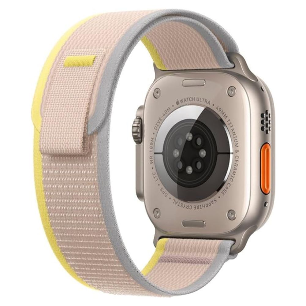 Apple Watch Ultra Titanium 49mm GPS + Cellular Yellow Beige Trail Loop Band SM With 100% Battery - Pristine - Refurbished APPLE