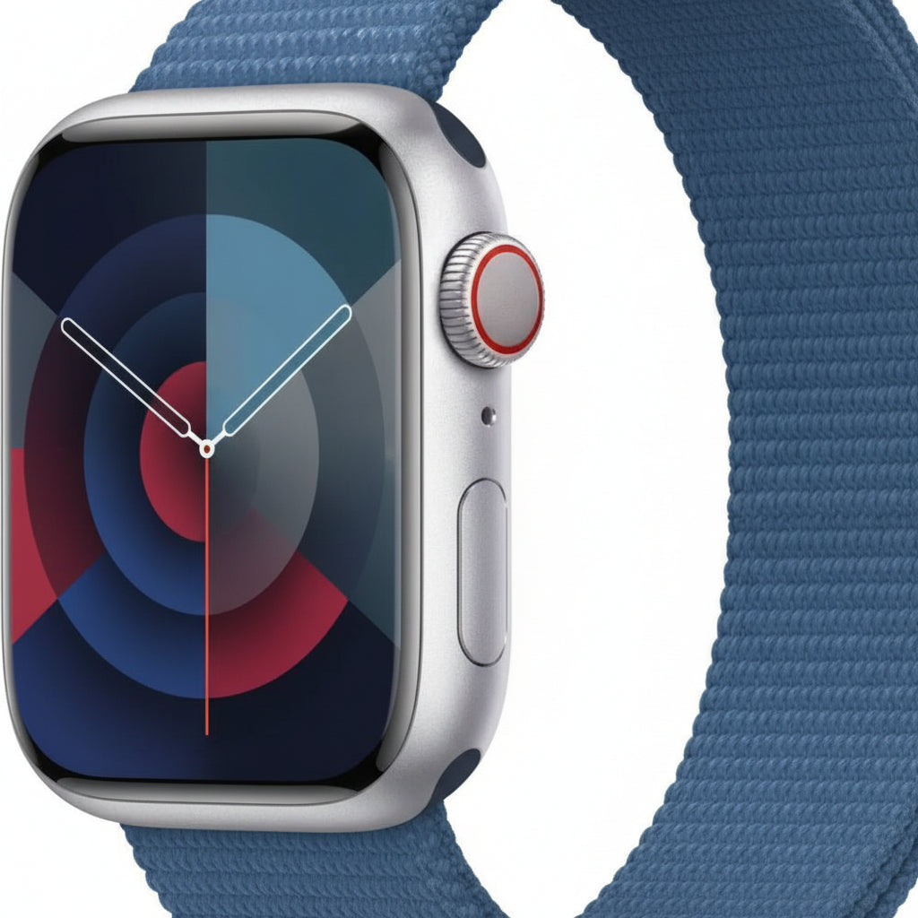 Apple Watch Series 9 41MM GPS + Cellular - Aluminum Case Silver Loop band - Winter Blue 100% Battery - Pristine - Refurbished Apple