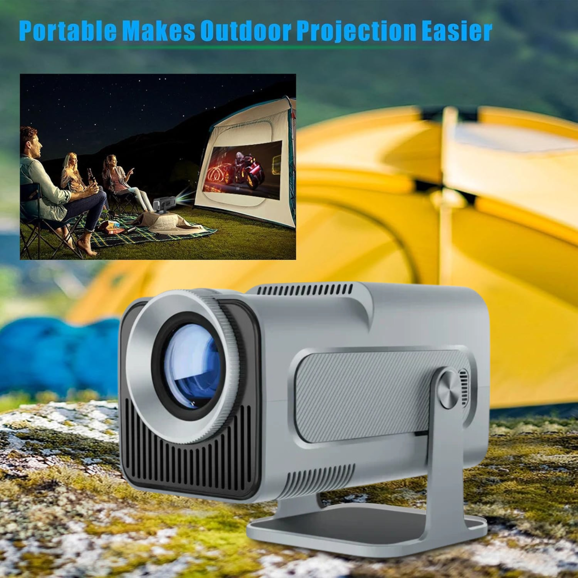 Magcubic HY320 Projector - Grey WiFi 6, BT 5.0, Android 11 - Native 1080P/4K Decoding - 180° Rotatable - Auto Keystone Correction - Hi-Fi Speaker (Copy) Magcubic