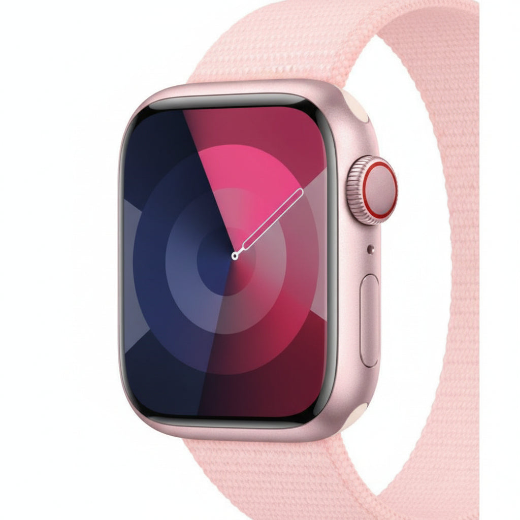 Apple Watch Series 9 41MM GPS + Cellular - Aluminum Case Pink - Sport Loop Pink With 100% Battery - Pristine - Refurbished