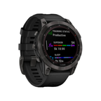Garmin Fenix 7 Sapphire Solar Watch - Carbon Gray DLC Titanium with Black Band(Open Never Used) Garmin