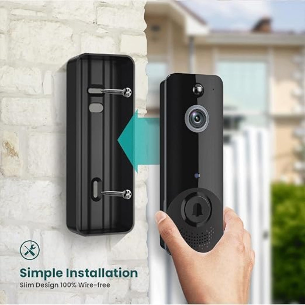 M8 Smart Wireless Video Doorbell – 720P HD, WiFi Remote Monitoring, PIR Motion Detection, Two-Way Audio, Night Vision – Aiwit App – Black Tristar Online