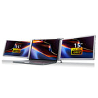 Dual Portable Triple Fold 1080P IPS FHD Monitor Screen Extender For Laptops Trion