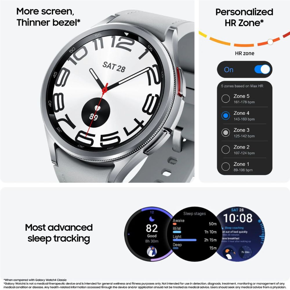 Samsung Galaxy Watch6 Classic 47mm Bluetooth - Black - Pristine Refurbished
