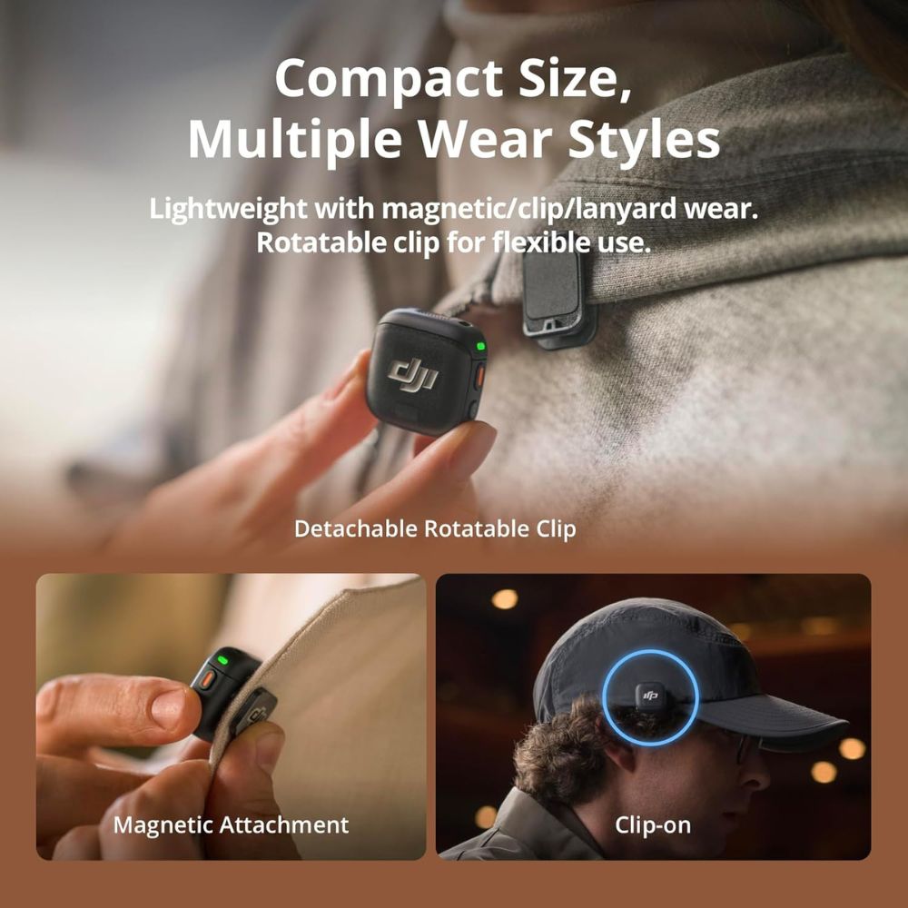 DJI Mic 3 Transmitter, Wireless Mini Microphone for iPhone/Camera/Android, Lightweight & Intuitive, Lavalier Microphone, 32-bit Float, Integrated Timecode, Vlog, Interview, Streaming DJI