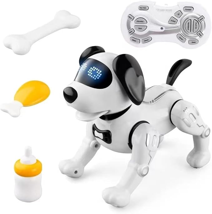 Remote Control Stunt Puppy Robot Dog Kids Toys – White & Black – Brand New Tristar Online