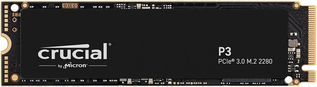 Crucial P3 4TB PCIe 3.0 NVMe M.2 SSD - Up to 3500MB/s, CT4000P3SSD8