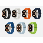 Apple Watch Ultra 2 49mm GPS + Cellular Titanium Smartwatch – Natural Titanium & Black Titanium with Black, White, Orange, Yellow, Blue Ocean Bands with 80% Battery - Pristine - Refurbished