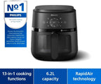Philips 2000 Series Air Fryer 6.2L – 1700W, RapidAir Tech, Digital Touchscreen Black - (AU Version)
