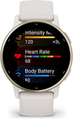 Garmin Vivoactive 5 Smartwatch – Ivory with Cream Gold Bezel Garmin