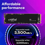 Crucial P3 1TB PCIe 3.0 NVMe M.2 2280 Internal SSD