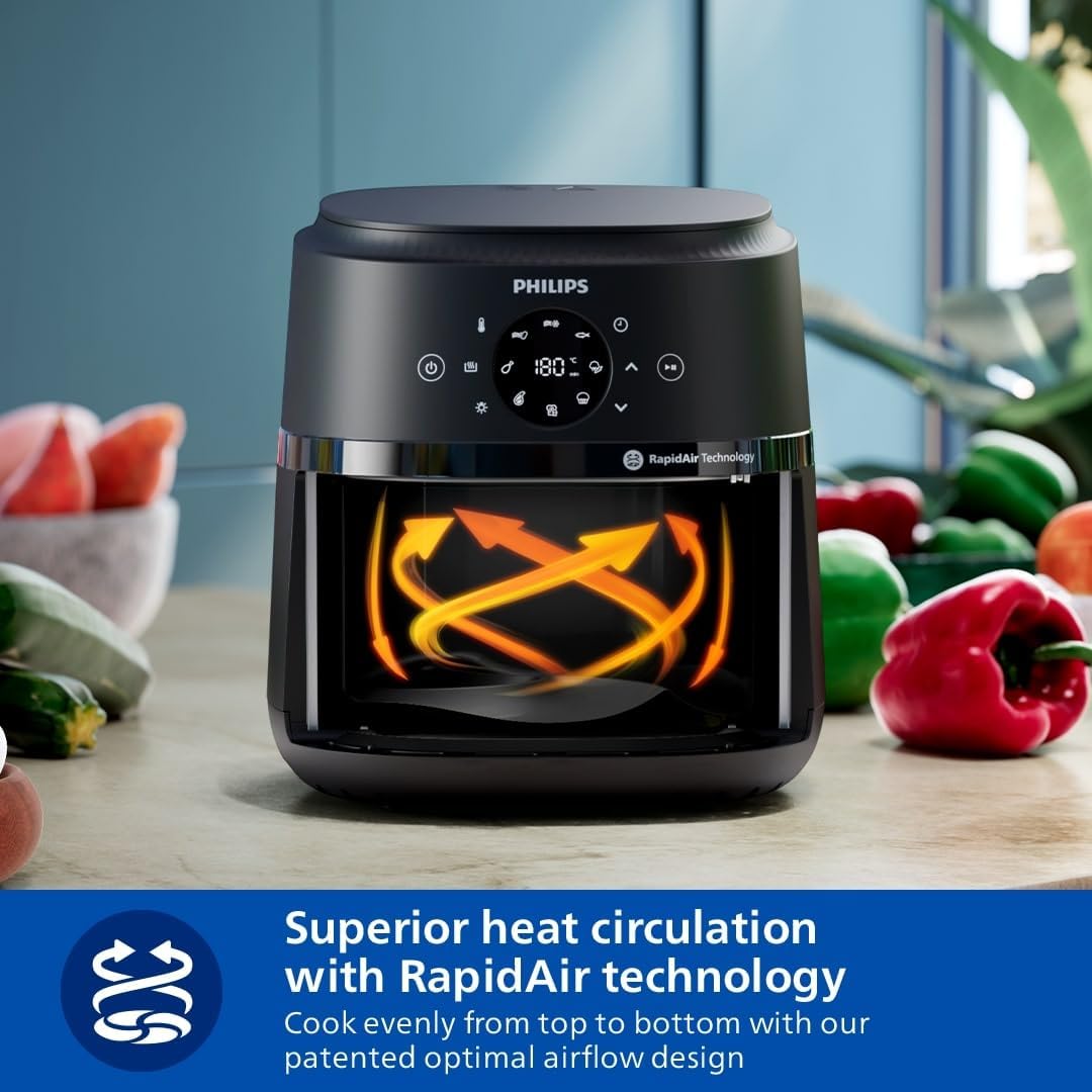 Philips 2000 Series Air Fryer 6.2L – 1700W, RapidAir Tech, Digital Touchscreen Black - (AU Version) - Pristine - Refurbished